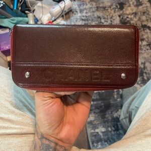 Chanel Burgundy Leather Wallet